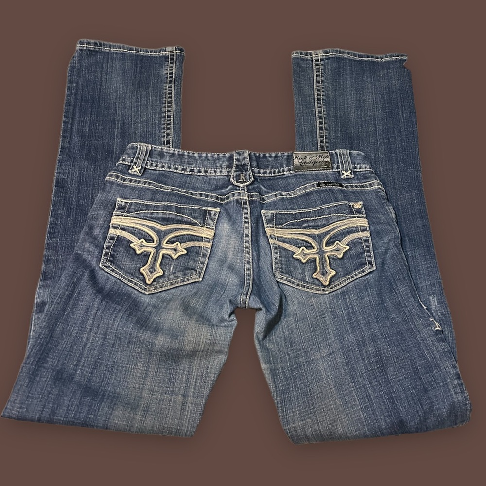 vintage ‘rock and roll cowgirl’ low rise jeans